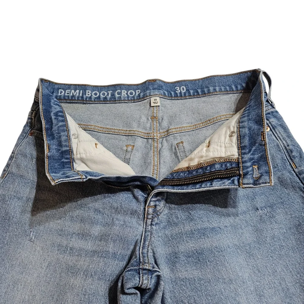 J. Crew Women's Billie Demi Boot Crop Re-Imagined Jeans Distressed Light Wash 30